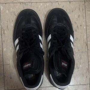 Adidas Men's Black Sneakers with White Stripes